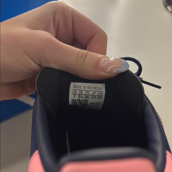 Adidas Women's Gazelle Navy and Pink Sneakers - Picture 5 of 5